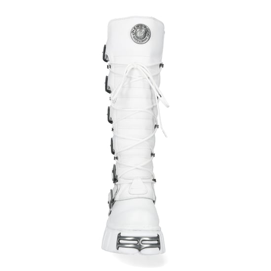 New Rock M-272-C69 Kniehohe Gothic-Stiefel aus weißem Leder - Image 5