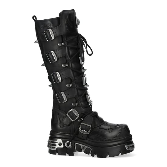 New Rock M-161-C10 Kniehohe Gothic-Stiefel aus schwarzem Leder mit Spikes - Image 4