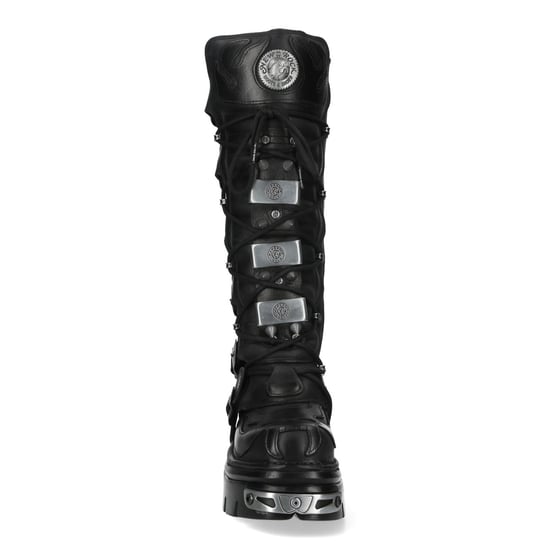 New Rock M-161-C10 Kniehohe Gothic-Stiefel aus schwarzem Leder mit Spikes - Image 5