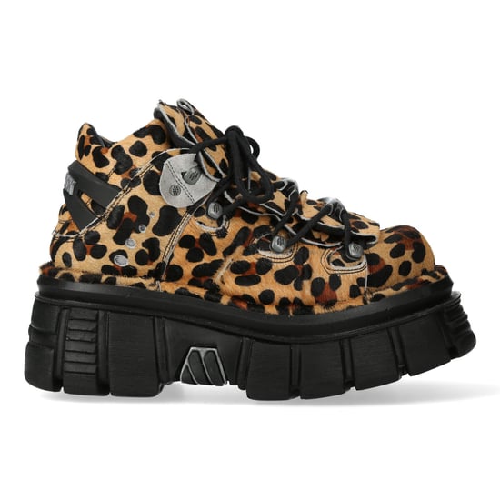 New Rock M-106-C192 Gothic-Stiefeletten aus Leder in Leoparden-Braun - Image 4