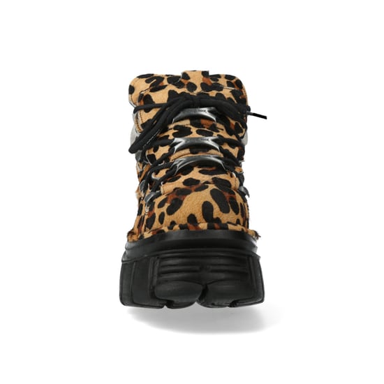 New Rock M-106-C192 Gothic-Stiefeletten aus Leder in Leoparden-Braun - Image 5