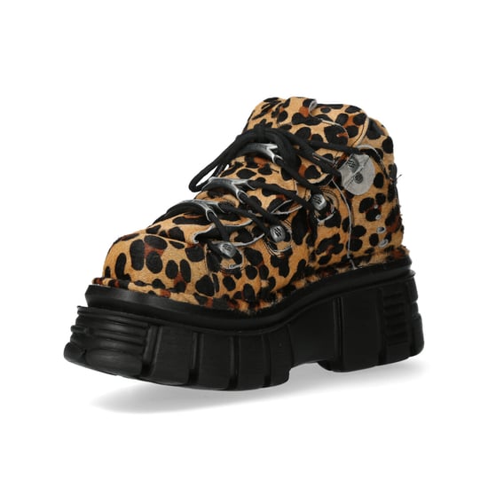 New Rock M-106-C192 Gothic-Stiefeletten aus Leder in Leoparden-Braun - Image 6