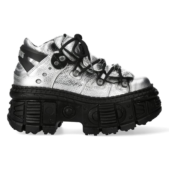 New Rock M-WALL106N-C16 Blau Silber Leder Gothic Urban Rock Stiefeletten - Image 4