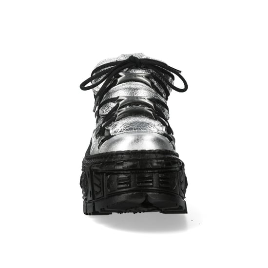 New Rock M-WALL106N-C16 Blau Silber Leder Gothic Urban Rock Stiefeletten - Image 5