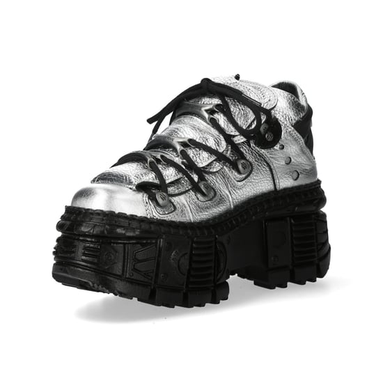 New Rock M-WALL106N-C16 Blau Silber Leder Gothic Urban Rock Stiefeletten - Image 6