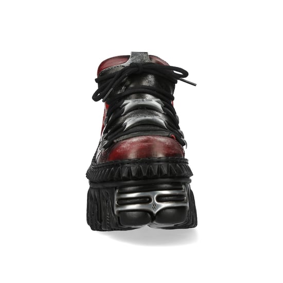 New Rock M-WALL106N-C17 Rot Silber Leder Gothic Urban Rock Stiefeletten - Image 5