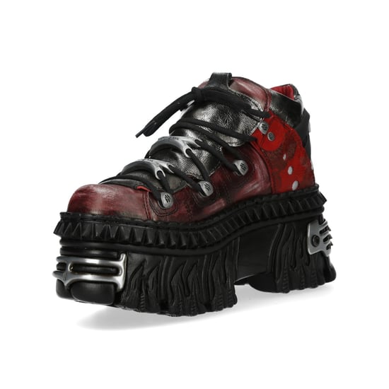 New Rock M-WALL106N-C17 Rot Silber Leder Gothic Urban Rock Stiefeletten - Image 6