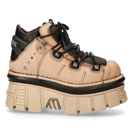 New Rock M-106-S40 Beige Gothic-Stiefeletten aus Leder mit Plateau - Image 1