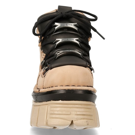 New Rock M-106-S40 Beige Gothic-Stiefeletten aus Leder mit Plateau - Image 4