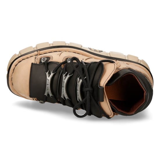 New Rock M-106-S40 Beige Gothic-Stiefeletten aus Leder mit Plateau - Image 6
