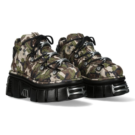 New Rock M-106-C169 Gothic Stiefeletten aus Camouflage-Leder mit Metallic-Effekt - Image 3