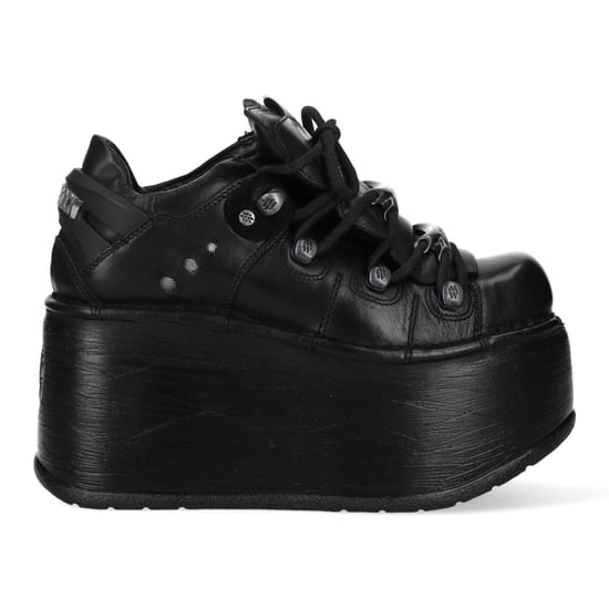 New Rock M-120N-C96 Gothic-Stiefeletten aus schwarzem Leder mit klobiger Plateausohle - Image 4