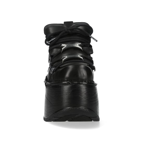 New Rock M-120N-C96 Gothic-Stiefeletten aus schwarzem Leder mit klobiger Plateausohle - Image 5