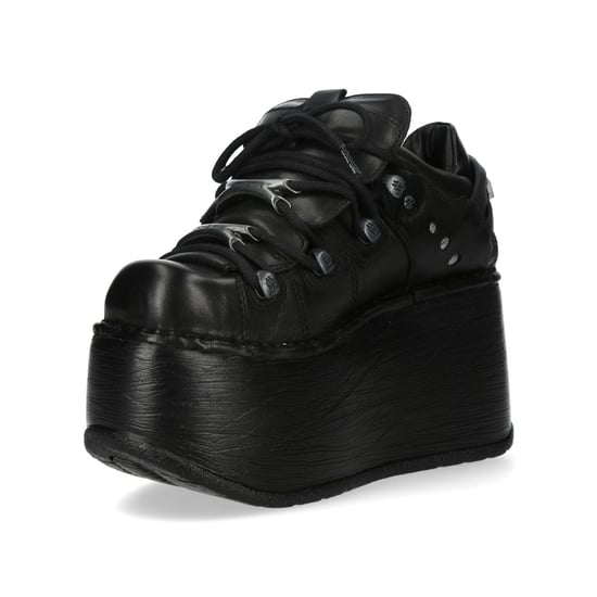 New Rock M-120N-C96 Gothic-Stiefeletten aus schwarzem Leder mit klobiger Plateausohle - Image 6