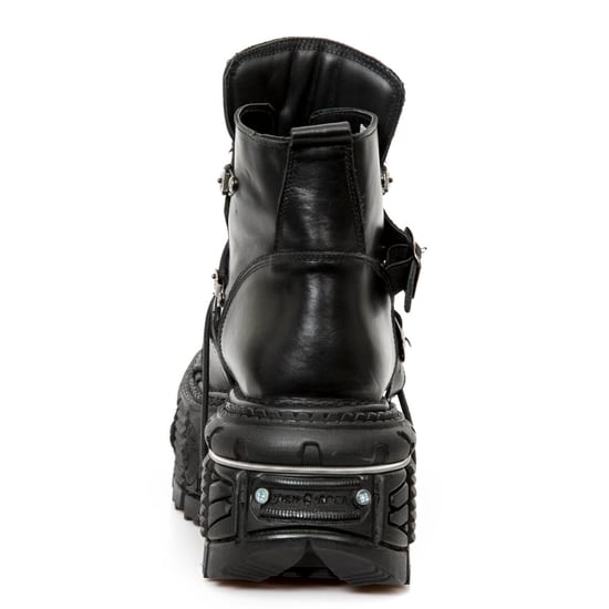 New Rock M-TANK007-S1 Gothic Combat Plateau-Stiefeletten aus schwarzem Leder - Image 6