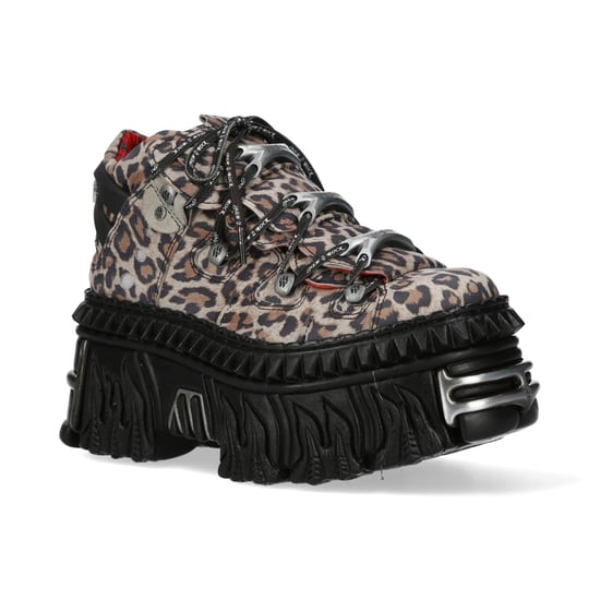New Rock M-106WALL-C56 Gothic Plateau-Stiefeletten aus Leder mit Leopardenmuster - Image 1