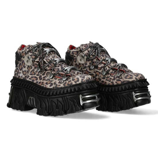 New Rock M-106WALL-C56 Gothic Plateau-Stiefeletten aus Leder mit Leopardenmuster - Image 3