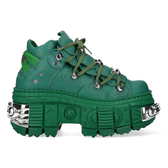 New Rock M-106WALL-C29 Gothic-Stiefeletten aus metallisch grünem Leder - Image 4