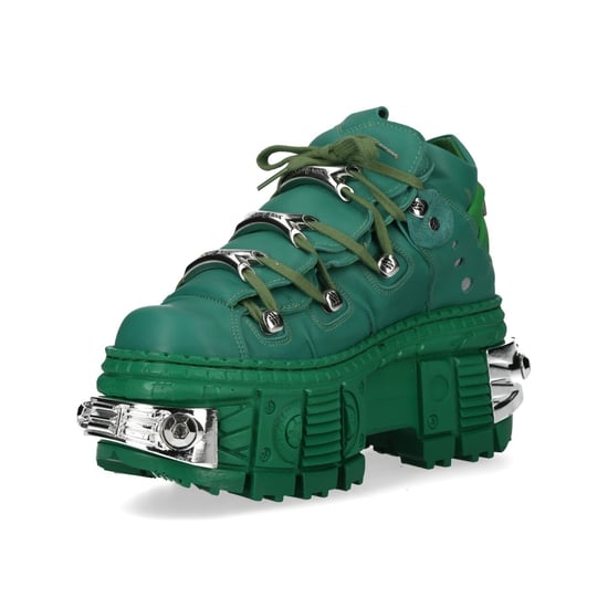 New Rock M-106WALL-C29 Gothic-Stiefeletten aus metallisch grünem Leder - Image 6