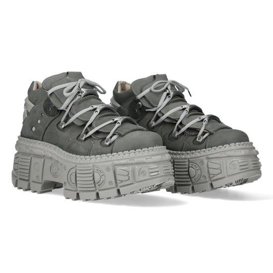 New Rock M-106WALL-C63 Urban Gothic Stiefeletten aus grauem Leder - Image 3