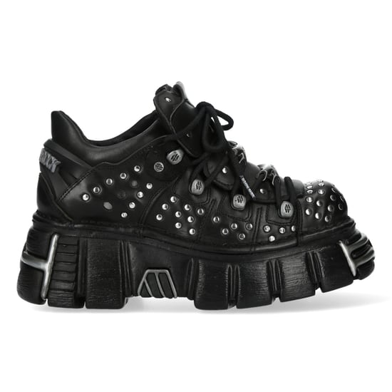 New Rock M-120NR-C1 Gothic Plateau-Stiefeletten aus schwarzem Leder - Image 4