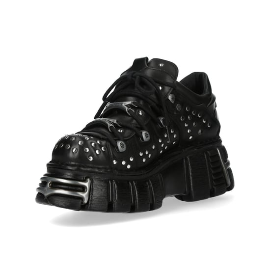 New Rock M-120NR-C1 Gothic Plateau-Stiefeletten aus schwarzem Leder - Image 6