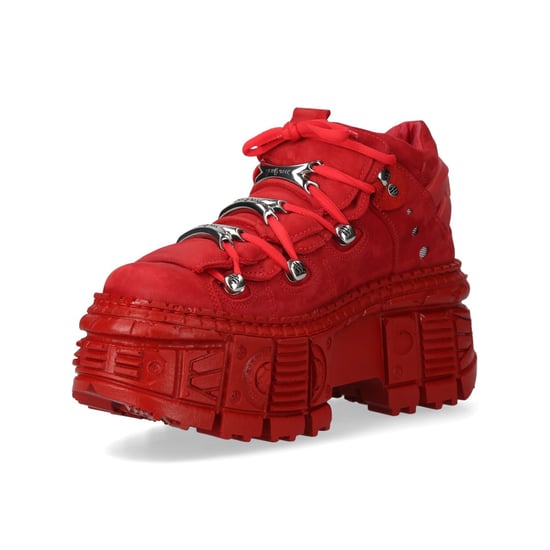 New Rock M-106WALL-C13 Gothic Stiefeletten aus metallisch rotem Leder - Image 6