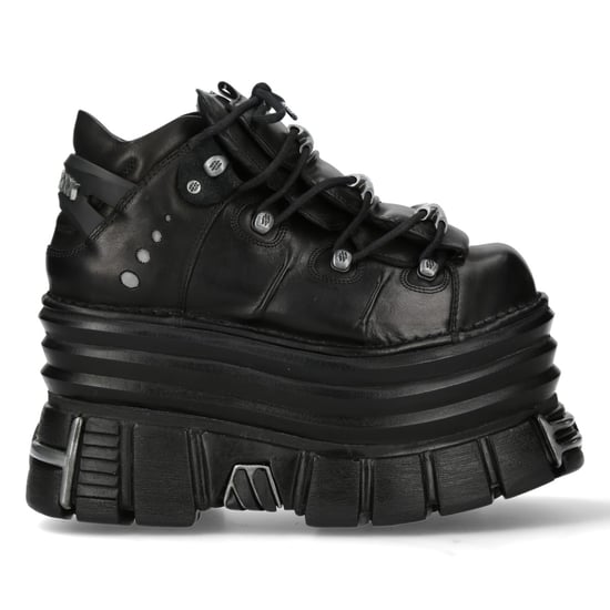 New Rock M-106-C181 Schwarze Gothic Punk-Stiefeletten mit klobiger Plateausohle - Image 4