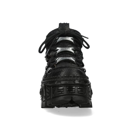 New Rock M-106WALL-C65 Python Schwarze Leder Plateau Stiefeletten - Image 5