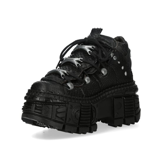 New Rock M-106WALL-C65 Python Schwarze Leder Plateau Stiefeletten - Image 6