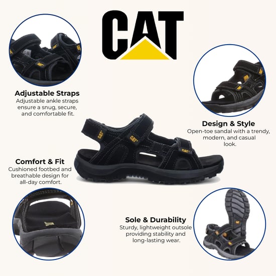 Caterpillar Giles Trekkingsandalen aus schwarzem Leder für Herren - Image 2