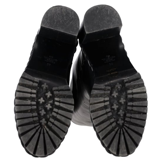 Valentino Garavani Seil Mid-Calf Blockabsatzstiefel aus schwarzem Leder - Image 6