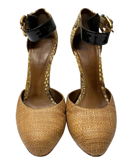 Dolce & Gabbana Tiermuster D'Orsay-Pumps aus beigem Leder - Image 2
