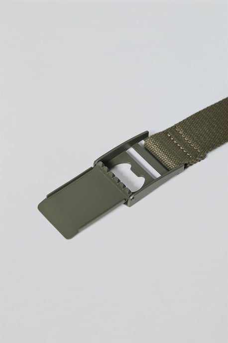Gürtel Brahim aus Canvas khaki mit Logoschnalle - Image 2