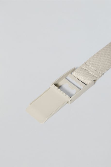 Gürtel Brahim aus Canvas beige mit Logoschnalle - Image 2
