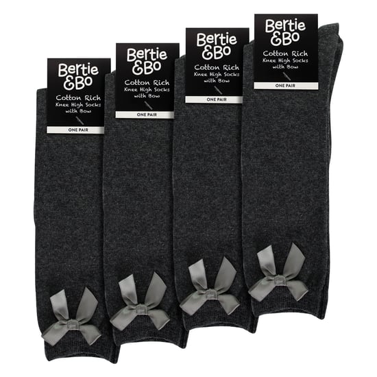 Mädchen 4er-Pack Kniestrümpfe mit Schleifenbändern | Einfache lange Socken für Kinder - Image 2