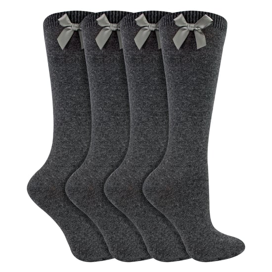Mädchen 4er-Pack Kniestrümpfe mit Schleifenbändern | Einfache lange Socken für Kinder - Image 3