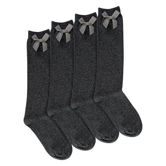 Mädchen 4er-Pack Kniestrümpfe mit Schleifenbändern | Einfache lange Socken für Kinder - Image 4