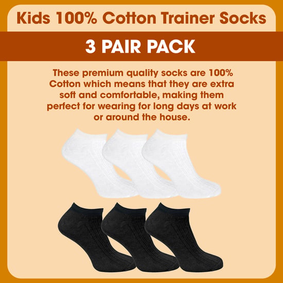 3er-Pack Kinder 100% Baumwolle Sneaker Socken - Image 3