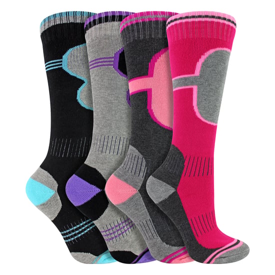 4er-Pack Mädchen Skisocken | Thermo-Winter-Socken mit Polsterung für Kinder - Image 3