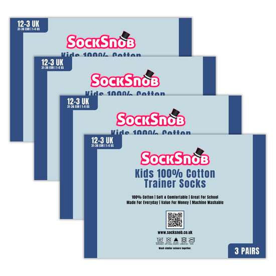 12er Pack Kinder 100% Baumwolle Trainer-Socken - Image 2