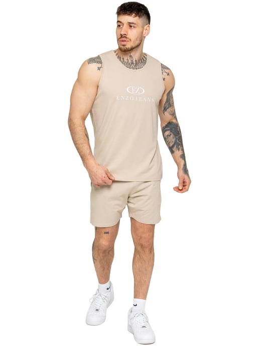 Enzo | Herren Gymnastikweste & Shorts Trainingsanzug Set - Image 2