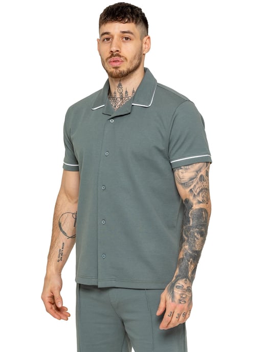 Enzo | Mens Piping Shirt & Shorts Trainingsanzug Set - Image 3