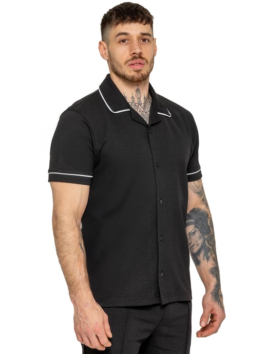 Enzo | Mens Piping Shirt & Shorts Trainingsanzug Set - Image 3