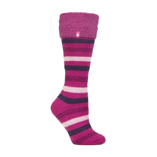 Damen Thermal-Socken mit mehrfarbigem gestreiften Muster für lange Gummistiefel - Image 1