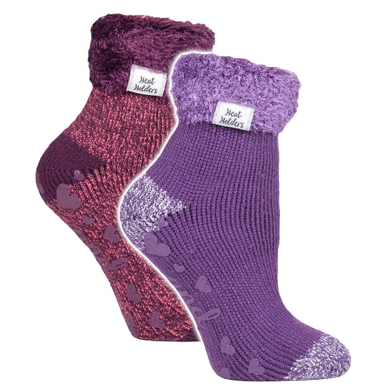 2er-Pack Damen Weiche Lounge-Socken mit Grippaufsatz - Image 1