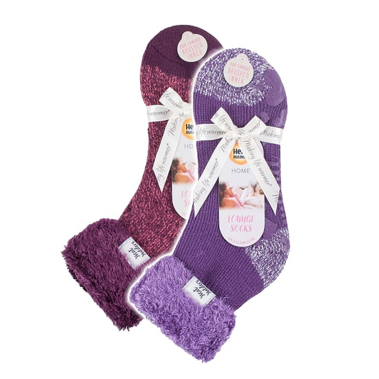 2er-Pack Damen Weiche Lounge-Socken mit Grippaufsatz - Image 2