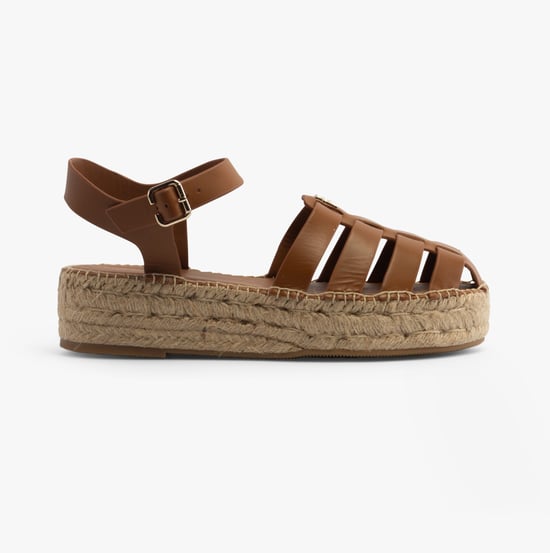 AUTHENTISCHES LEDER Damen-Espadrilles Cognacbraun - Image 1