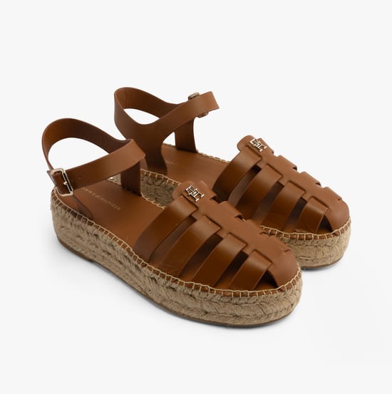 AUTHENTISCHES LEDER Damen-Espadrilles Cognacbraun - Image 2