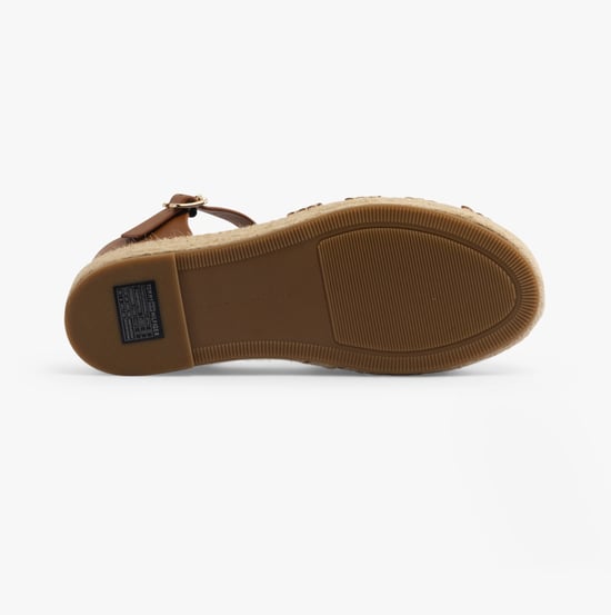 AUTHENTISCHES LEDER Damen-Espadrilles Cognacbraun - Image 3